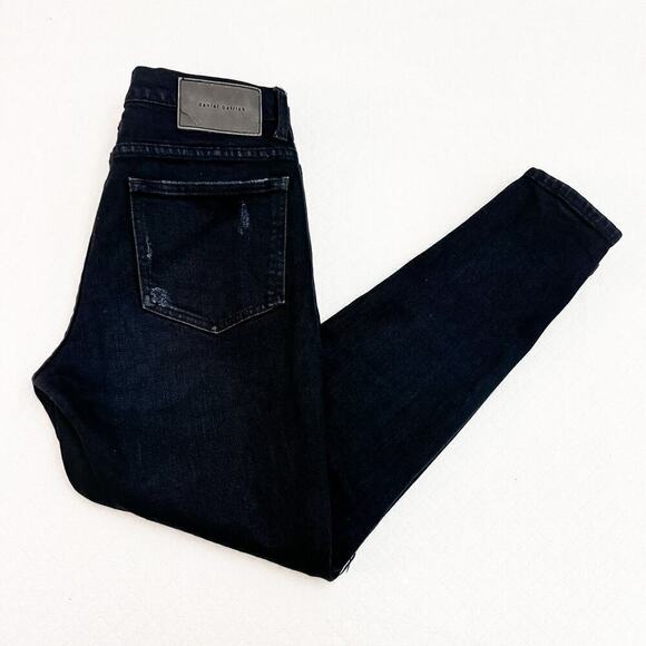 Daniel Patrick Black Denim Skinny Ripped Jeans Size 27 - Picture 10 of 10